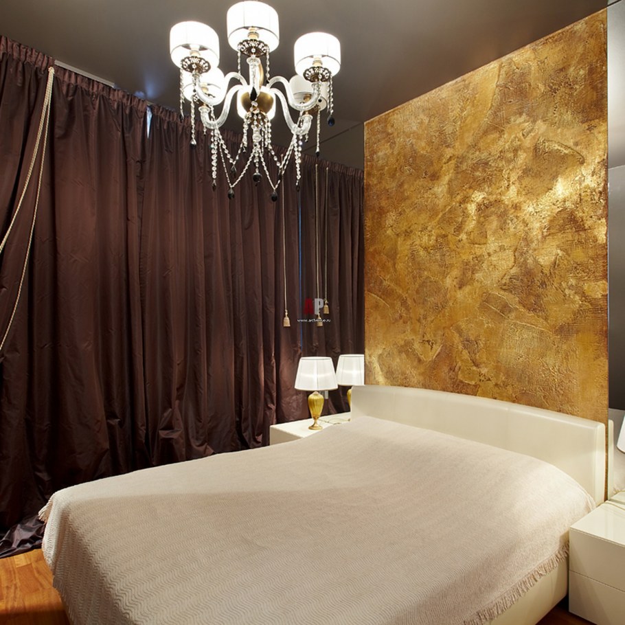 Венецианская штукатурка в спальне