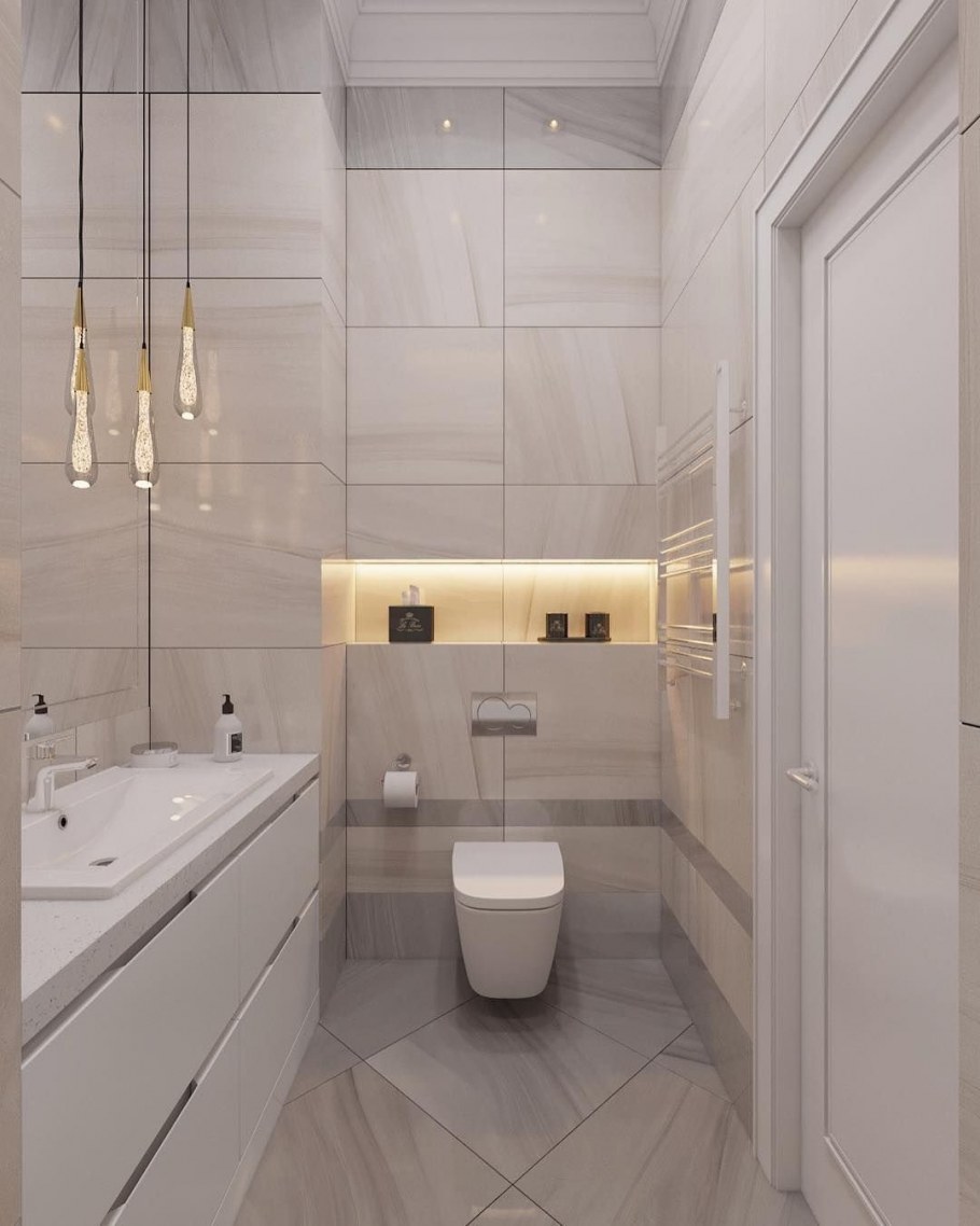 Туалет в светлых тонах