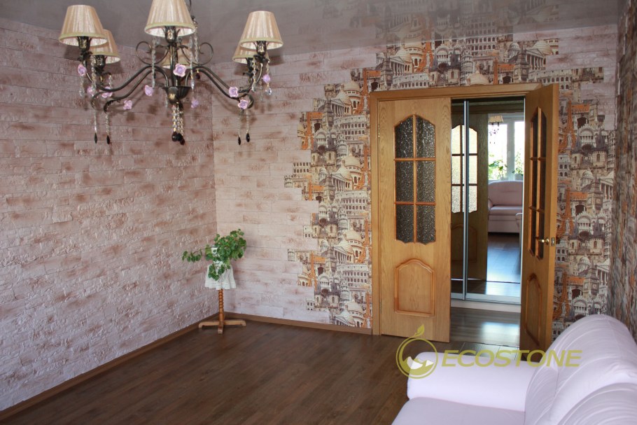 Гибкий мрамор в интерьере спальни