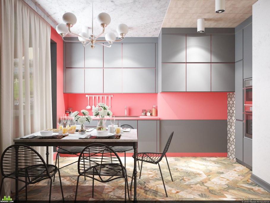 3д визуализация кухни