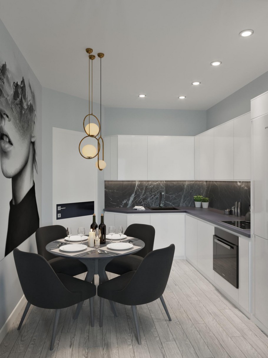 Дизайн проект с визуализацией кухни 10 кв