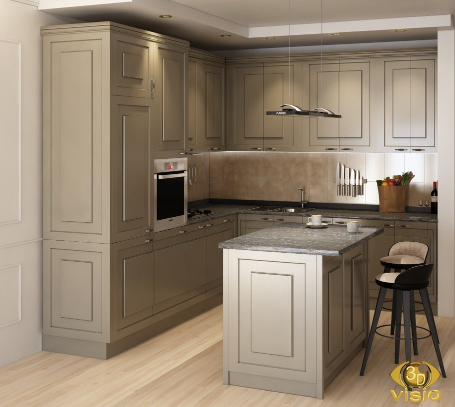 3d визуализация кухни