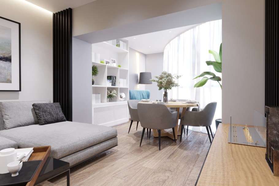 Стиль Контемпорари в интерьере светлый