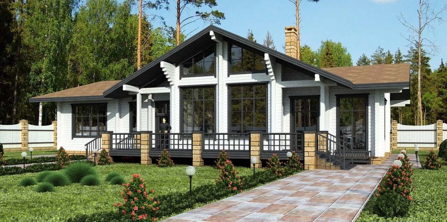 Одноэтажное Шале проект 120 кв