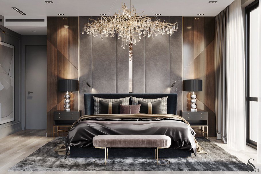 Спальня с большой кроватью