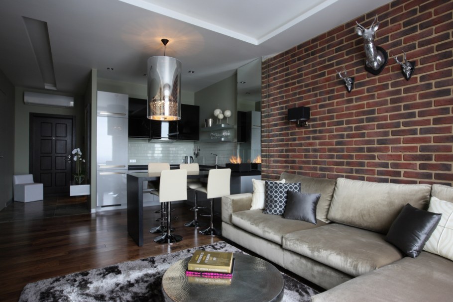 Красивый интерьер квартиры студии