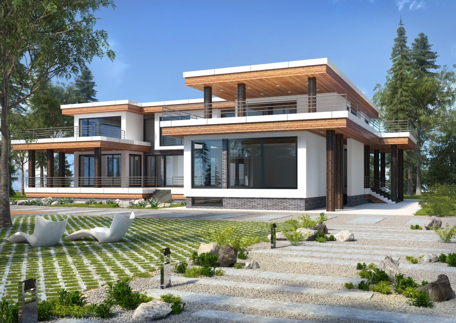 Дом с плоской крышей zx120