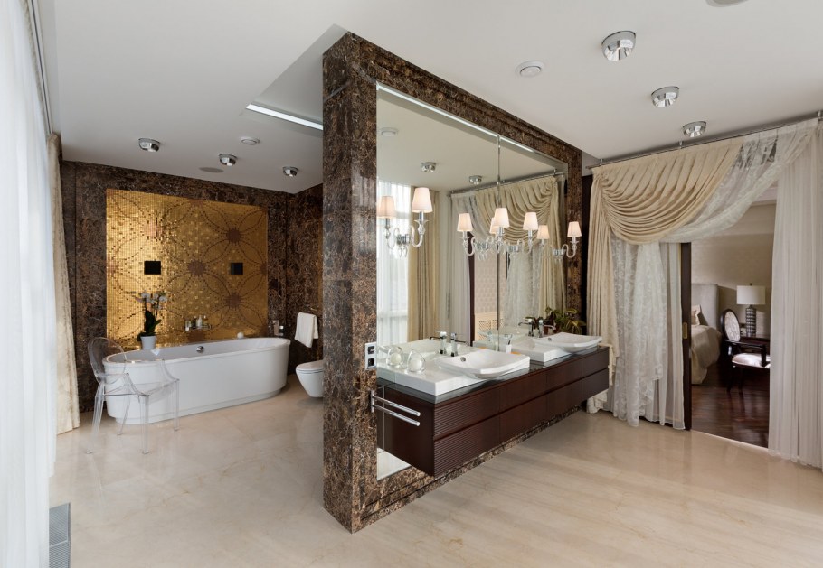 Арт деко спальня с ванной