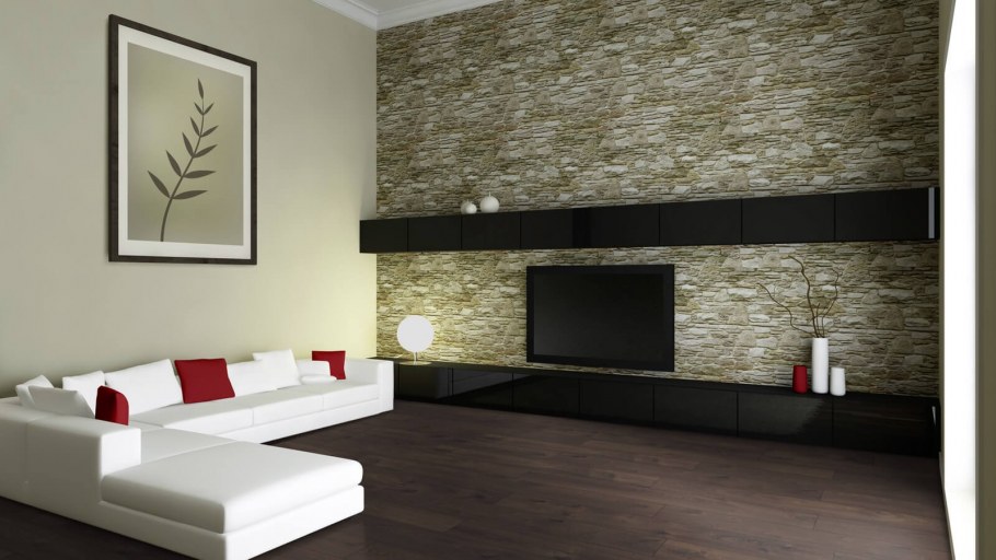 Обои с крупным рисунком в спальне