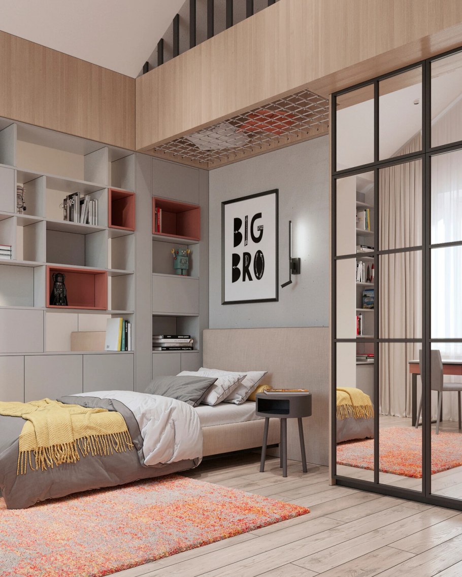 Детская с 2 кроватями домиками