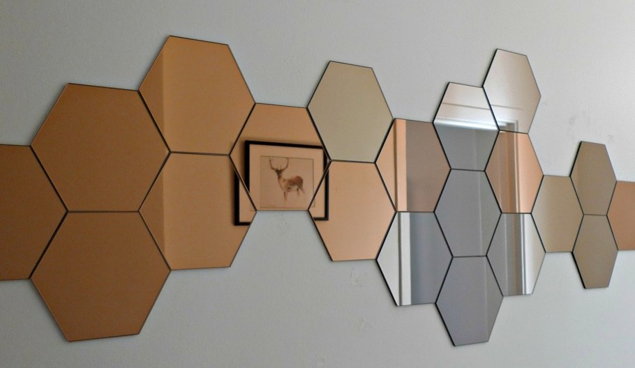 Зеркальная плитка соты в ванную