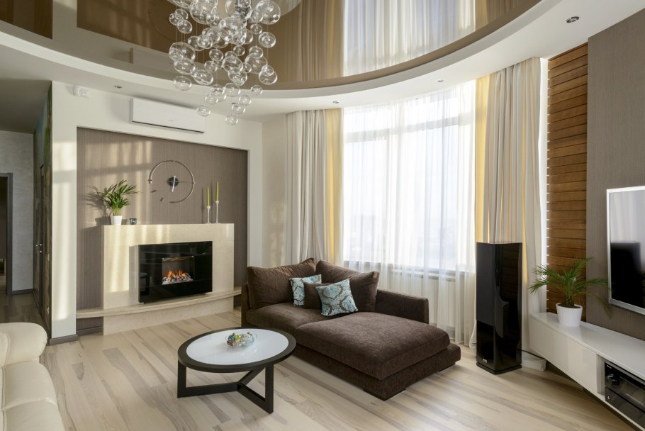 Потолок в кухню гостиную