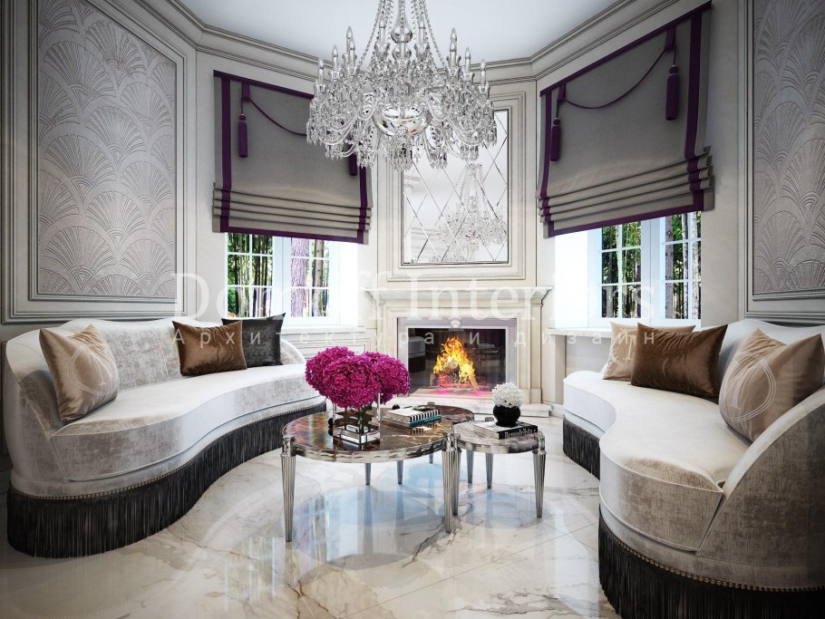 Гостиная столовая с эркером