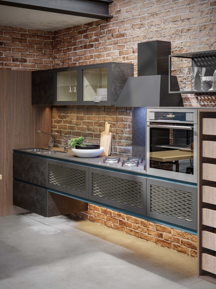 Кухни под дерево в стиле лофт