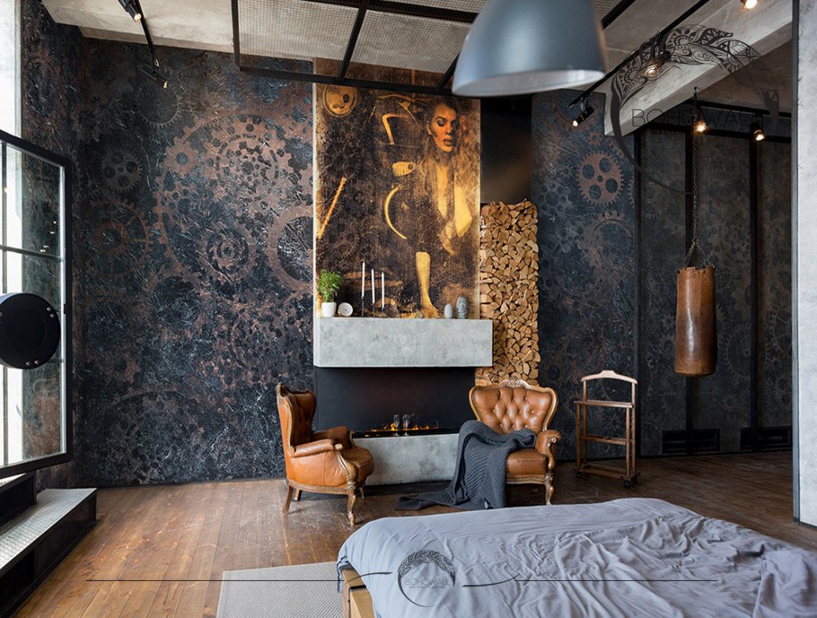 Фрески лофт в интерьере