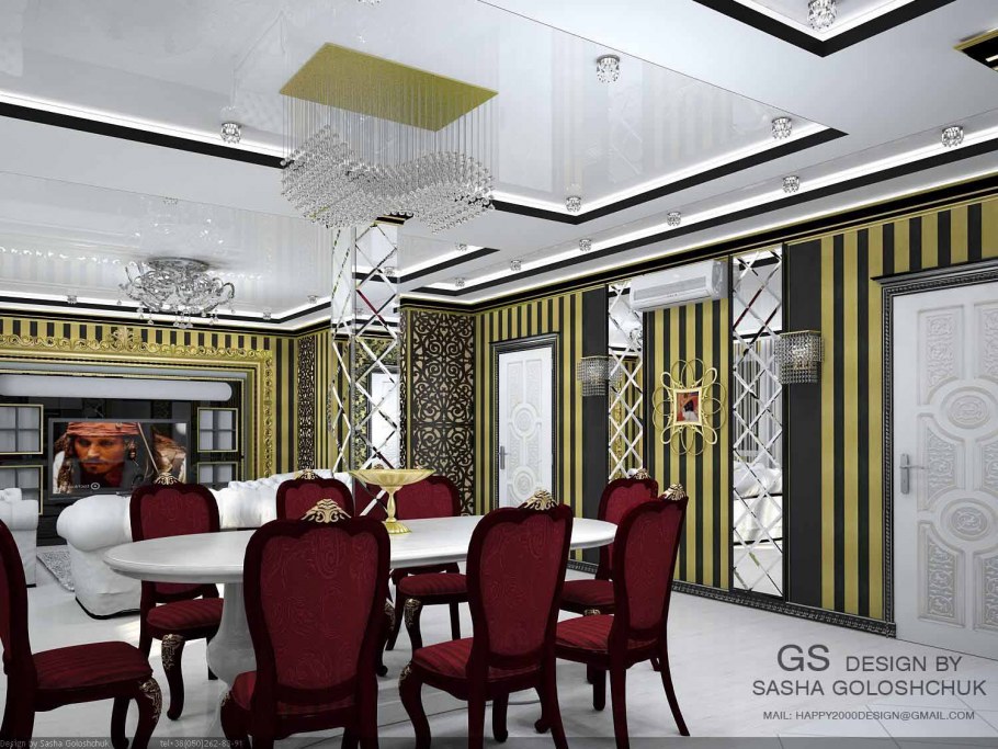 Гостиная в китайском стиле арт деко