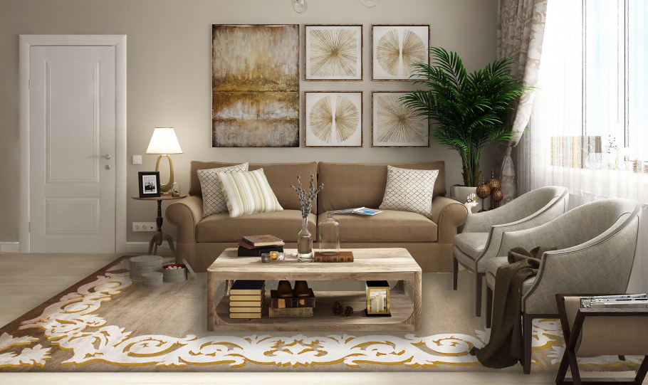 Ковры в гостиную бежевых тонах