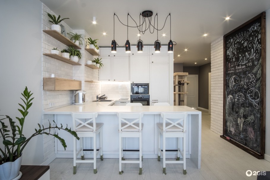 Фартук геометрия в интерьере кухни