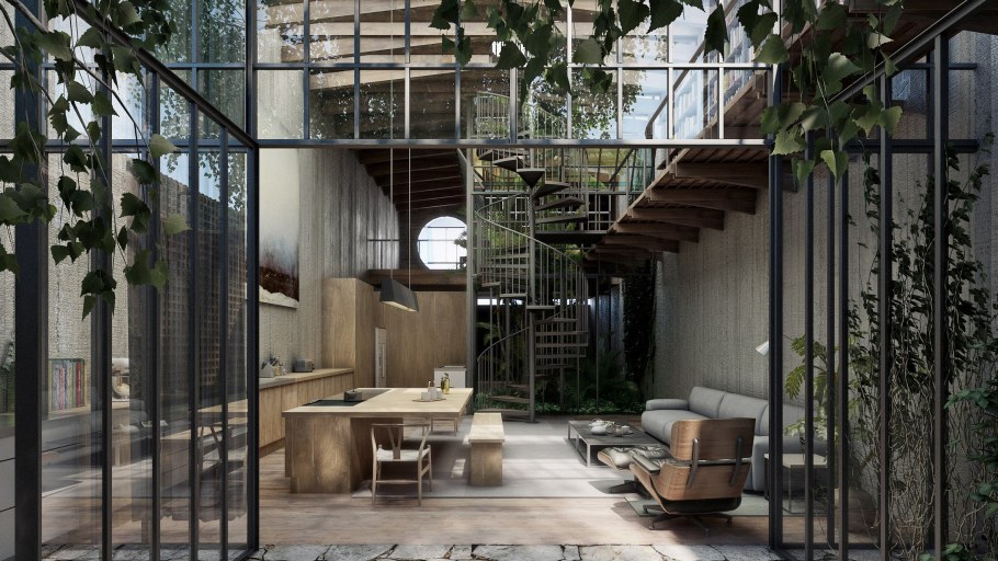 Оранжерея в стиле лофт