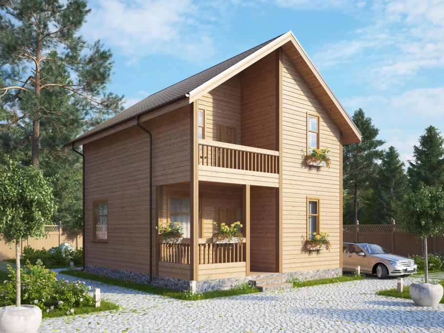 Двухэтажный дом из бруса