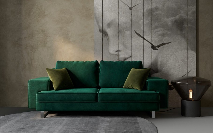 Гостиная с прямым диваном