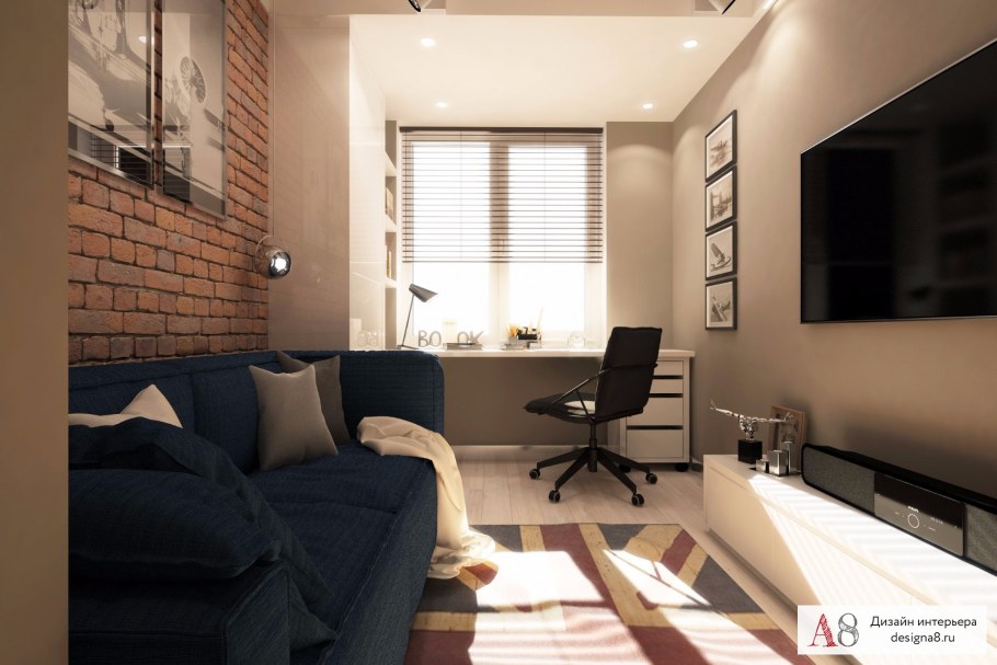 Интерьер спальни кабинета