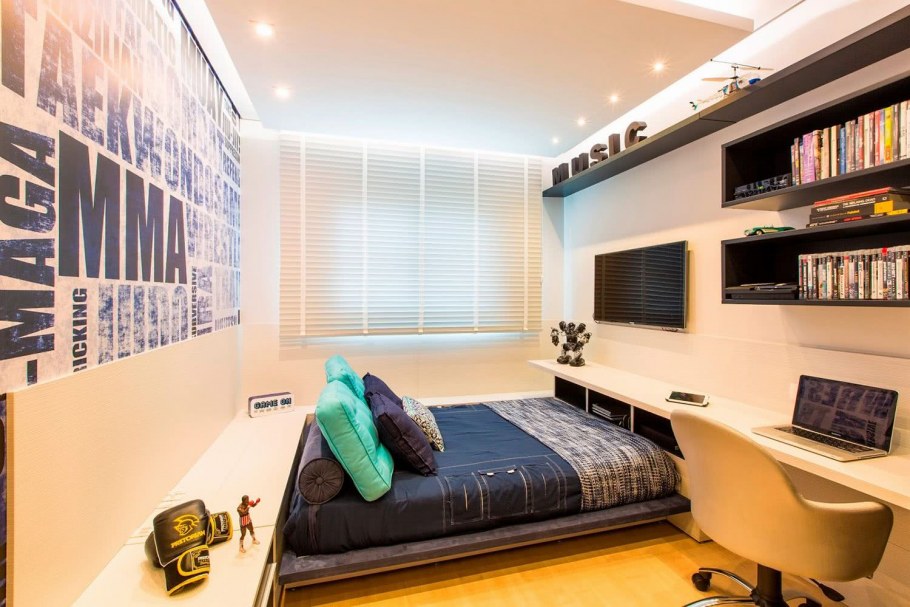 Интерьер узкой комнаты