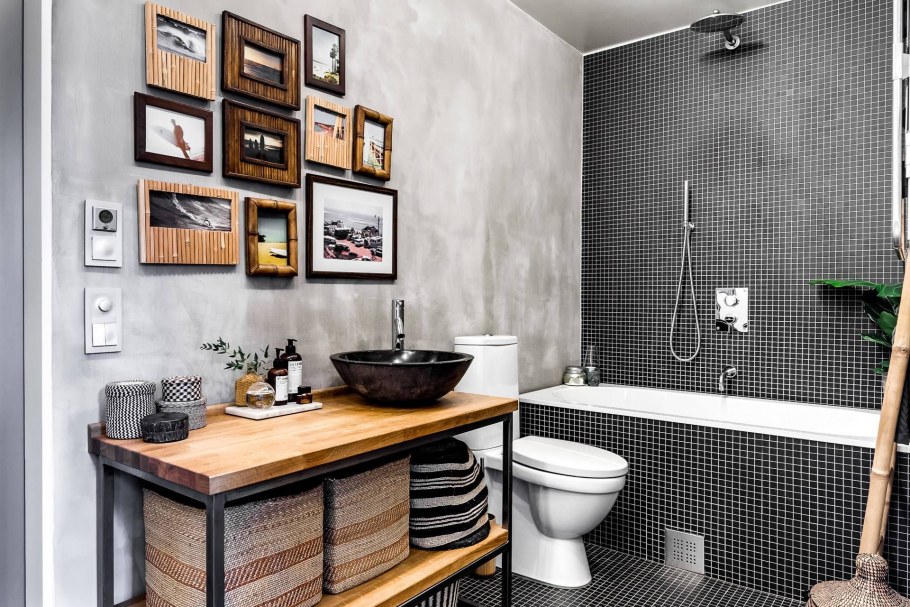 Интерьер ванной комнаты лофт