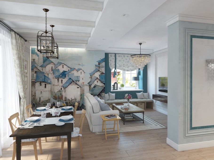 Однокомнатная квартира в средиземноморском стиле