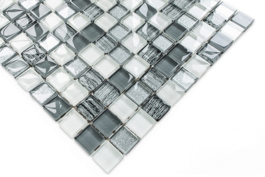Мозаика стеклянная серебро dsa123 30х30х6 2.3х2.3