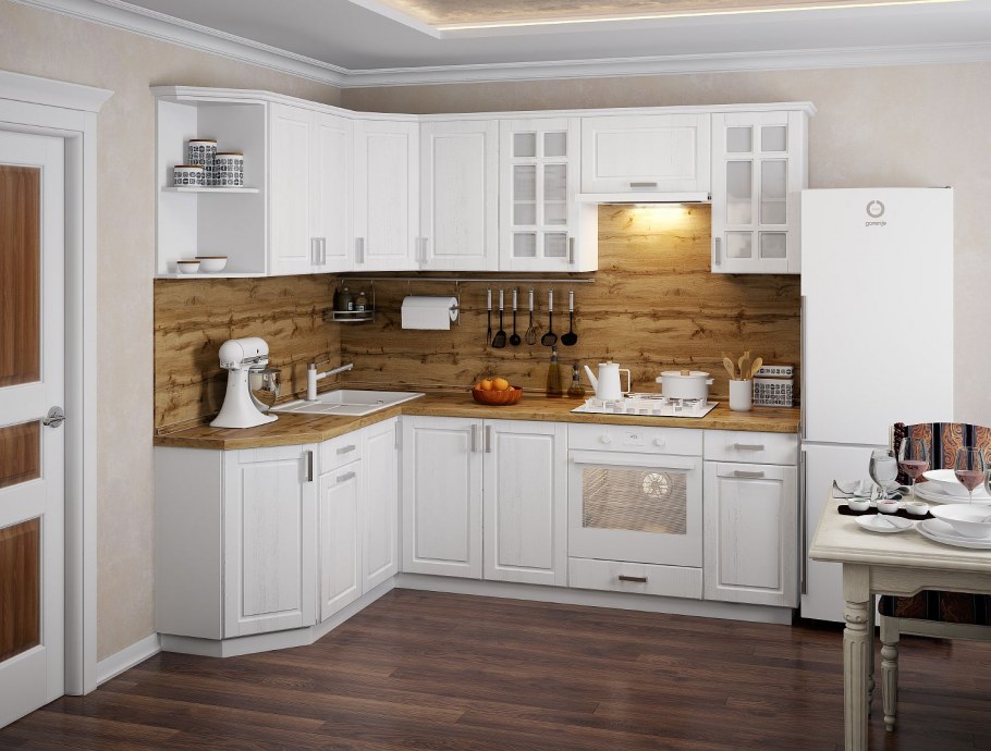 Кухонный гарнитур с темной столешницей