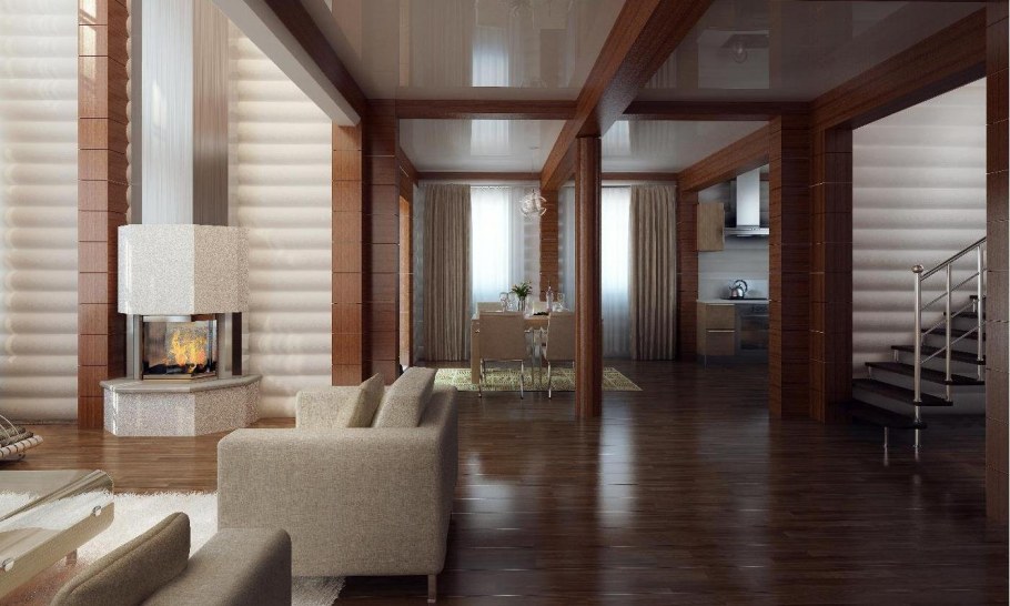 Красивые интерьеры домов из бруса