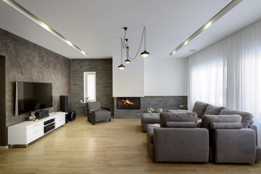 Декоративная штукатурка в гостиной