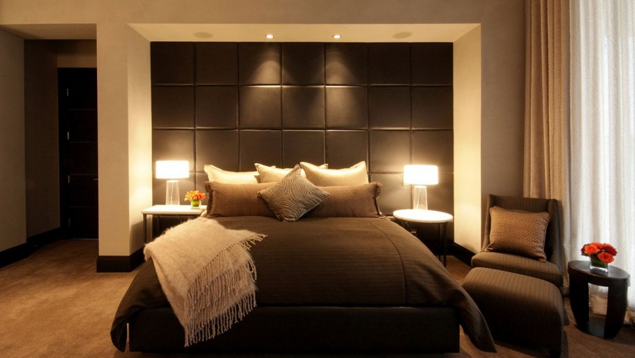 Спальня в коричневых тонах