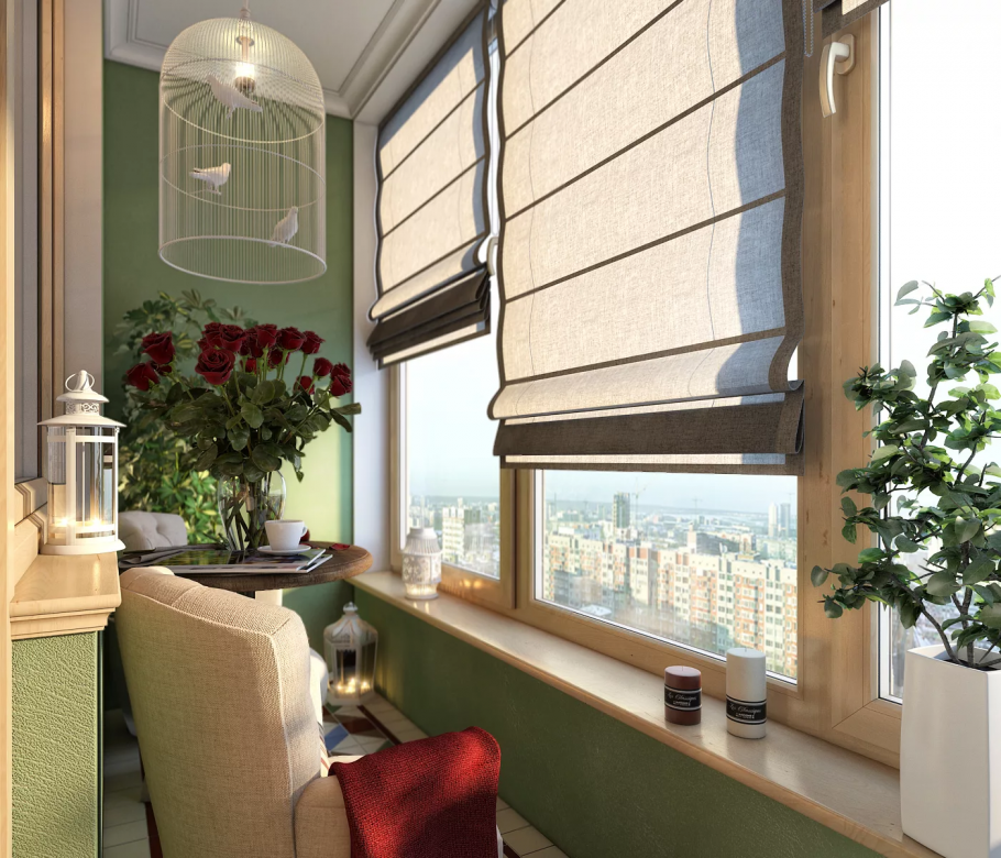 Римская штора на балкон