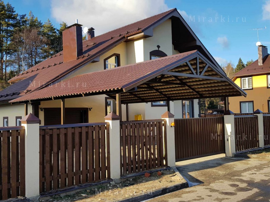 Навес из черепицы