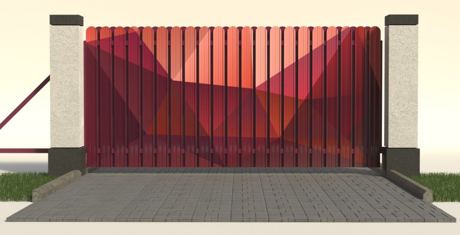 3д ворота из профлиста