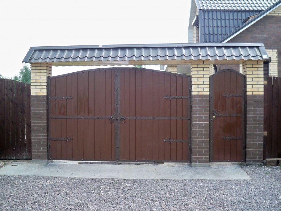 Уличные ворота с калиткой