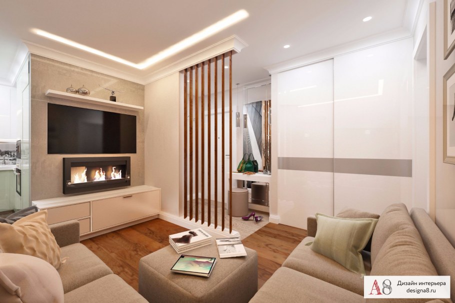 Интерьер комнаты в двухкомнатной квартире