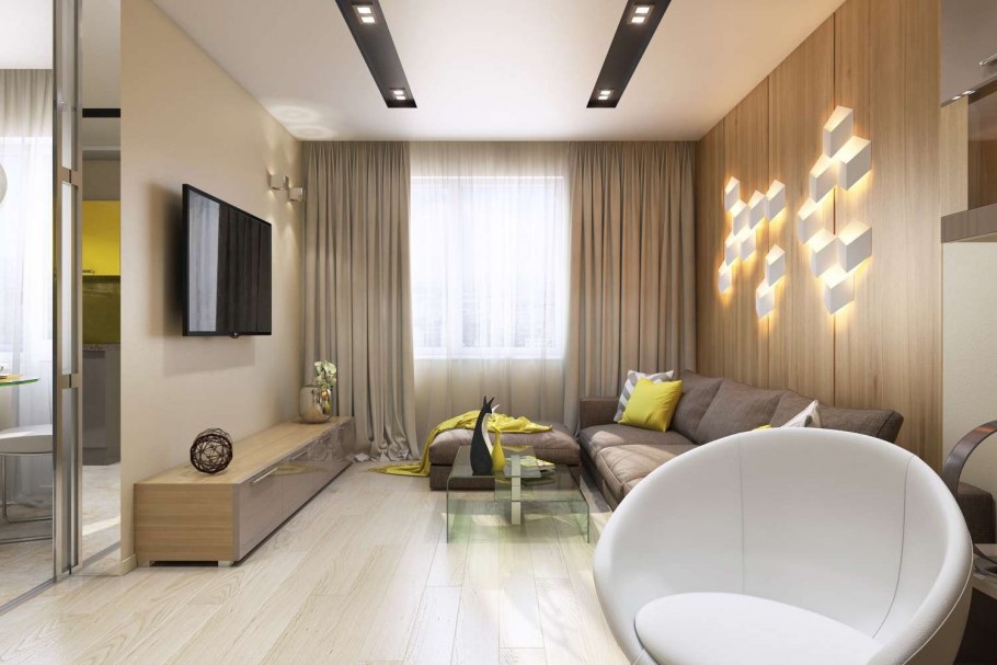 Гостиная интерьер 40м2