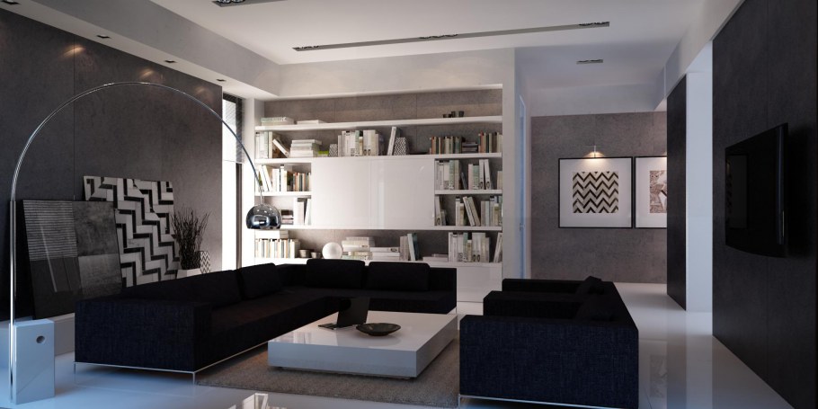 Интерьер в стиле конструктивизм гостиная