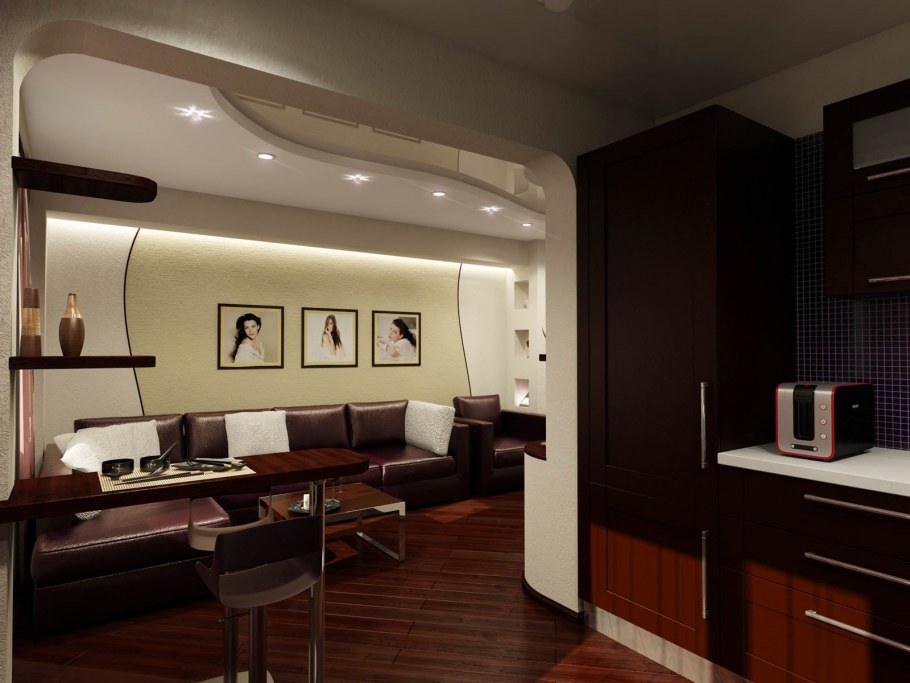 Интерьер кухни-прихожей