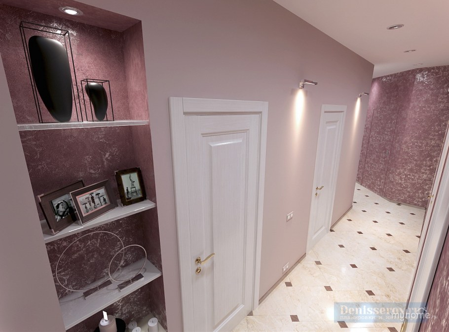 Прихожая в пудровых тонах