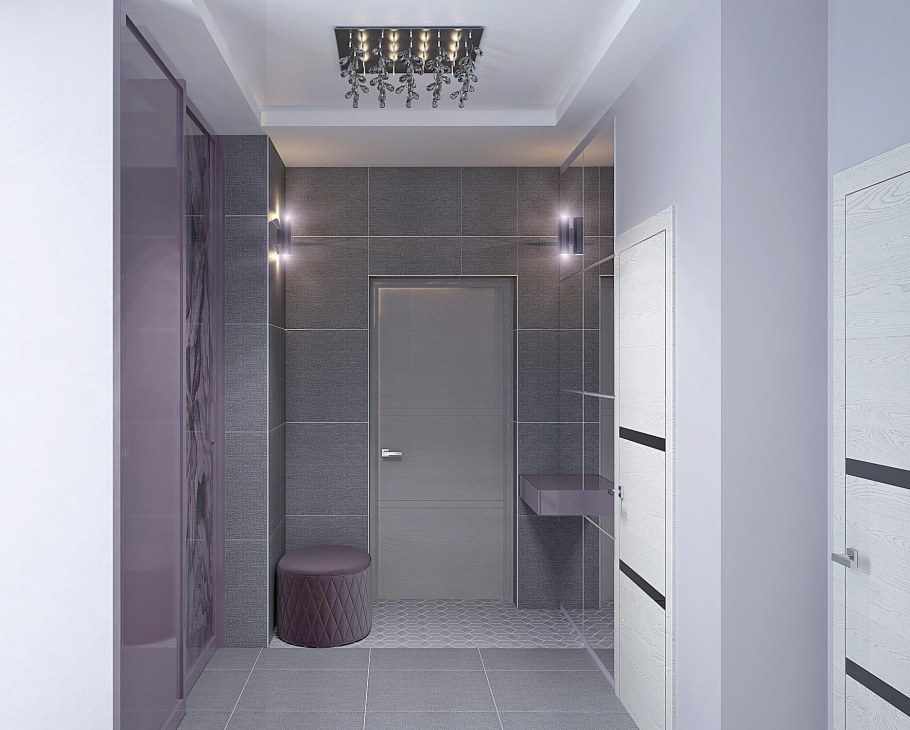 Серо сиреневая прихожая