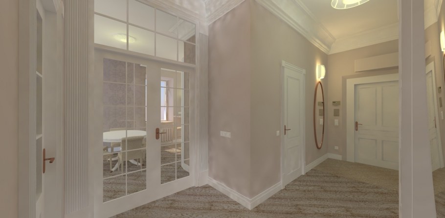 Цвет пыльная роза в коридоре