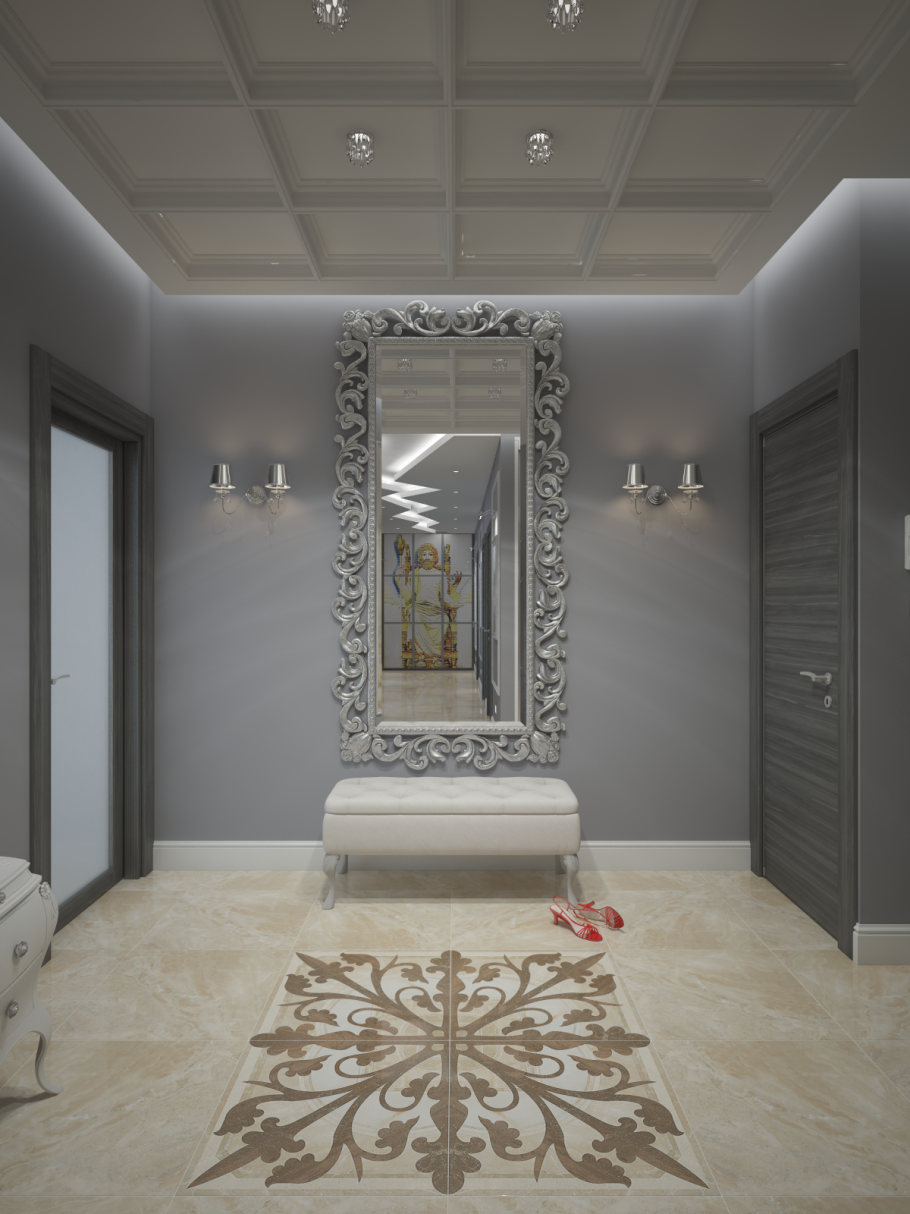 Холл в серых тонах