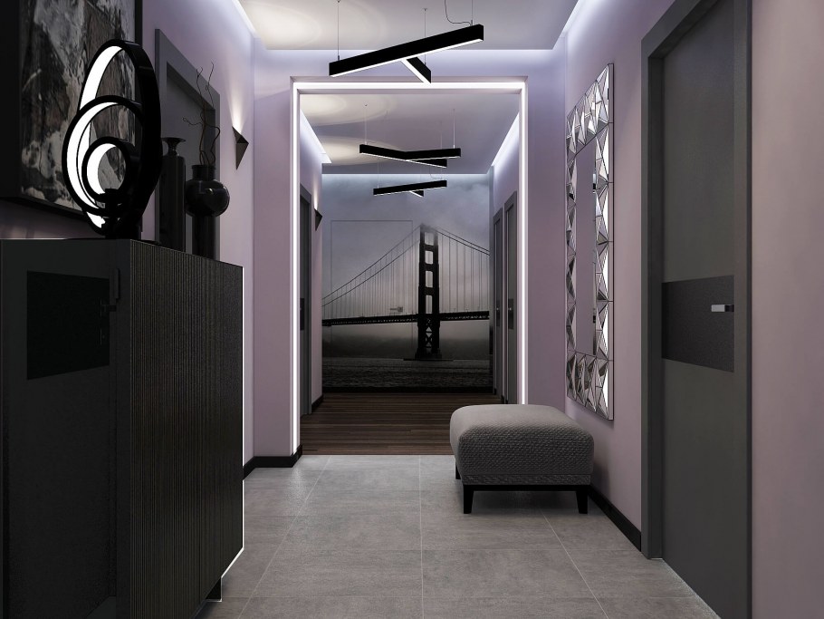Холл в серых тонах