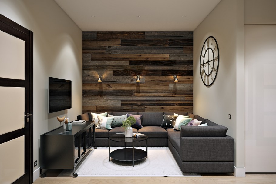 Интерьер лофт гостиная 15кв