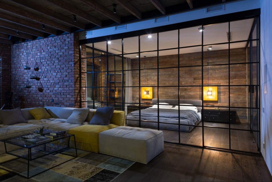 Витражный потолок в стиле лофт