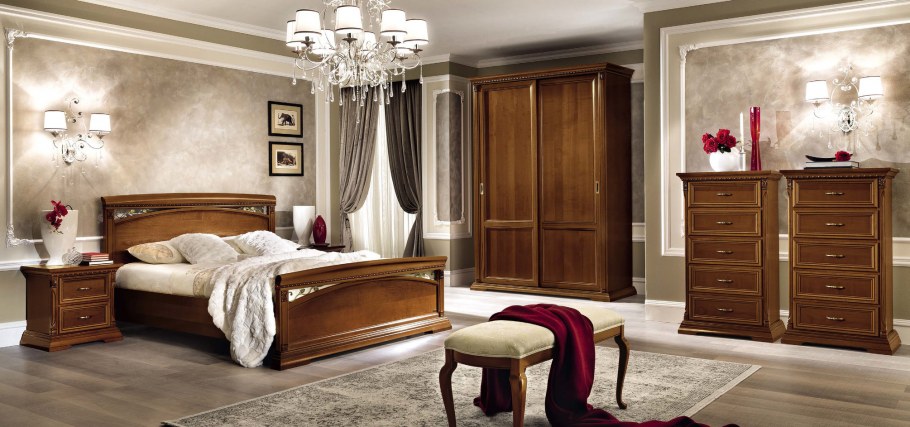 Спальня в цвете вишня